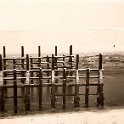 Nwe Statenzijl -07  19/47Dukdalven bij de schutsluis. (Foto: Harm Hillinga, 1969).